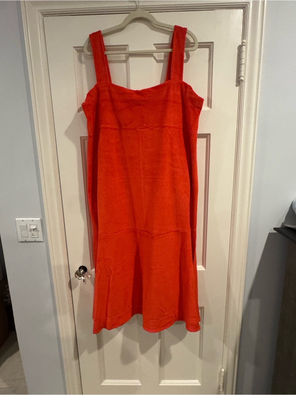 ME+EM Bright Red Sleeveless Midi Terry Dress